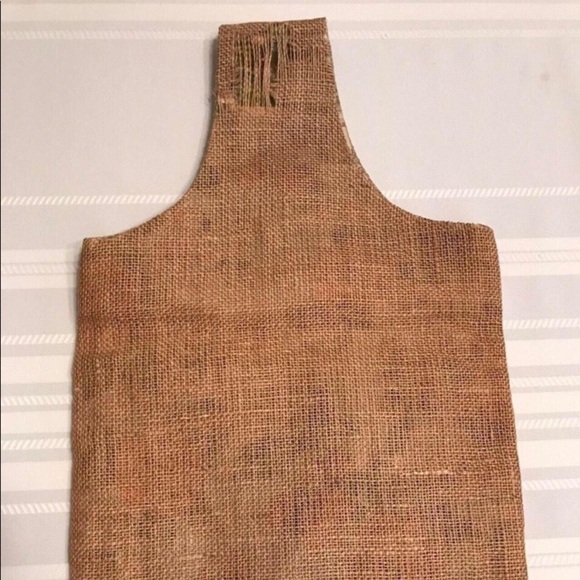 VINTAGE HOMESPUN POTATO SACK BAG TOTE TABLET BROWN YELLOW. FALL - Picture 2 of 4